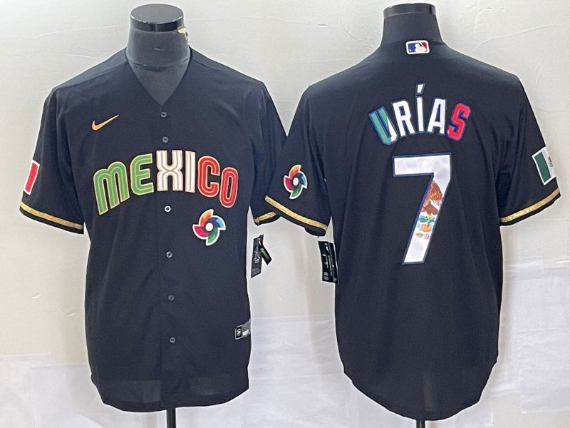 Men 2023 World Cub Mexico #7 Urias Black Nike MLB Jersey style 91815